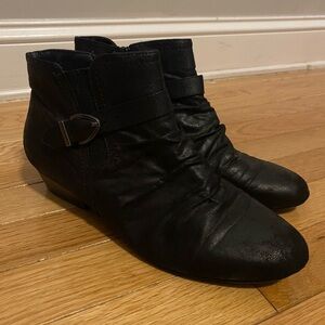 Kim Rogers Black Ankle Booties with Buckle Detail